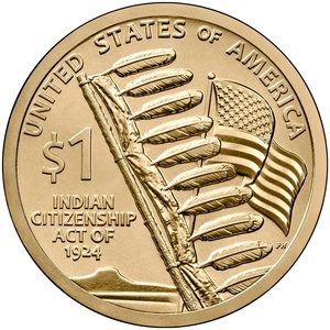 2024 1-dollar - S - Indian Citizenship Act of 1924 - Proof reverse